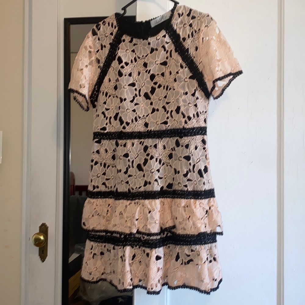 Pink black dress